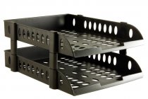 CONCEPT 2 TIERED A4/FC PAPER & LETTER TRAY - BLACK