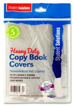 STUDENT SOLUTIONS PKT.5 PVC HEAVY DUTY COPY BOOK COVERS