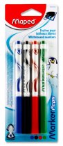 MAPED CARD 4 MARKER'PEPS WHITEBOARD MARKERS - ASST