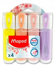 MAPED FLUO'PEPS PKT.4 PASTEL HIGHLIGHTERS