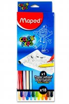 MAPED COLOR'PEPS 30cm x 3.6m ADHESIVE COLOURING ROLL & 18 MARKERS CDU