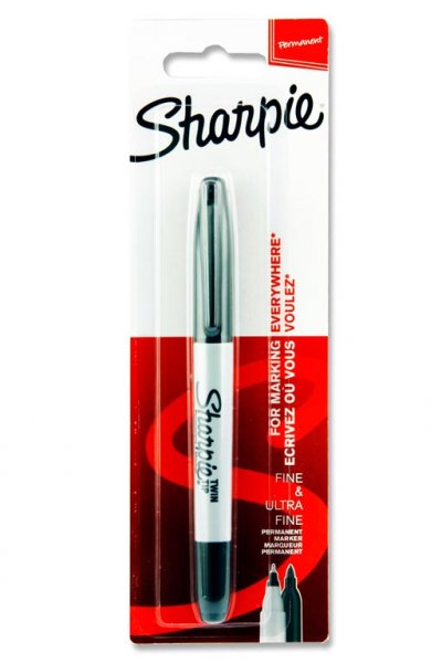 SHARPIE CARDED TWIN TIP PERMANENT MARKER - BLACK