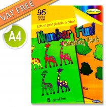 WOC A4 96pg NUMBER FUN PERFORATED COLOURING BOOK