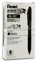 PENTEL ENERGEL-X BL107 0.7mm RETRACTABLE GEL PEN - BLACK
