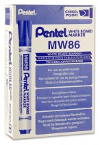 PENTEL MW86 WHITEBOARD MARKER CHISEL POINT - BLUE