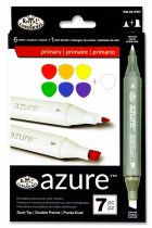 AZURE BOX 6+1 BLENDABLE ARTISTS DUAL TIP MARKERS - PRIMARY
