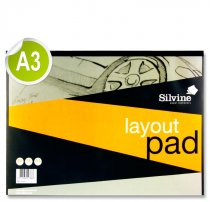 SILVINE A3 50gsm LAYOUT PAD 80 SHEETS