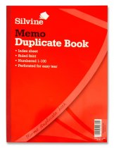 SILVINE A4 DUPLICATE MEMO BOOK