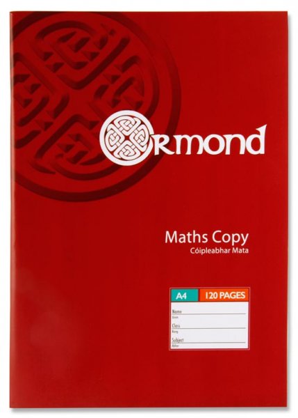 ORMOND A4 120pg MATHS COPY BOOK