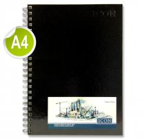 ICON A4 135gsm WIRO HARDCOVER SKETCH PAD 50 SHEETS