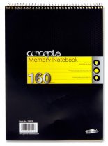 CONCEPT A4 160pg SPIRAL MEMORY NOTEBOOK - CANARY