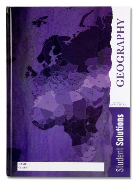 STUDENT SOLUTIONS A4 160pg HARDCOVER NOTEBOOK - GEOGRAPHY