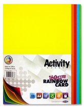 PREMIER ACTIVITY A4 160gsm CARD 50 SHEETS - RAINBOW