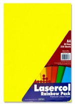 LASERCOL A4 80gsm COLOUR PAPER 1/2 REAM - RAINBOW