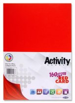 PREMIER ACTIVITY A4 160gsm CARD 50 SHEETS - RED