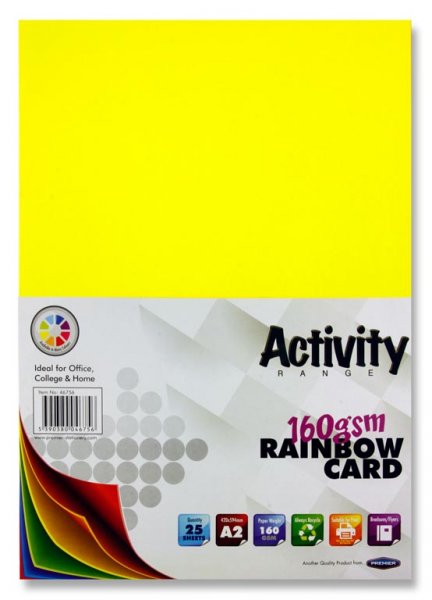 PREMIER ACTIVITY A2 CARD 25 SHEETS - RAINBOW