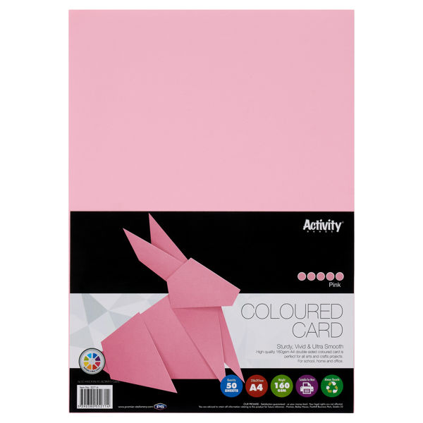 PREMIER ACTIVITY A4 160gsm CARD 50 SHEETS - PINK