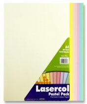 LASERCOL A4 80gsm COLOUR PAPER 100 SHEETS - PASTEL