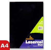 LASERCOL A4 80gsm COLOUR PAPER 50 SHEETS - BLACK