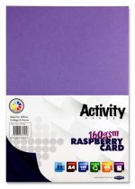 PREMIER ACTIVITY A4 160gsm CARD 50 SHEETS - RASPBERRY