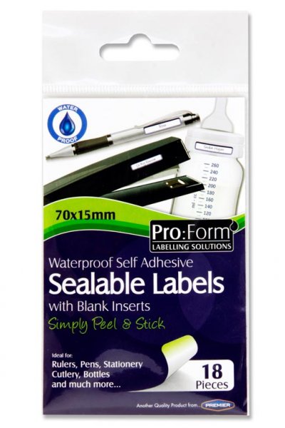 PRO:FORM PKT.18 WATERPROOF SEALABLE LABELS