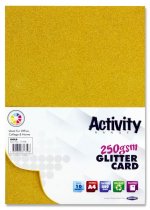 PREMIER ACTIVITY A4 250gsm GLITTER CARD 10 SHEETS - GOLD