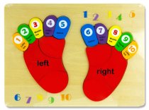 LITTLE HANDS WOODEN EDUCATION TOY - COUNTING MY FEET PUZZLE