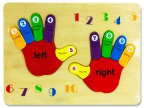 LITTLE HANDS WOODEN EDUCATION TOY - COUNTING MY HANDS PUZZLE
