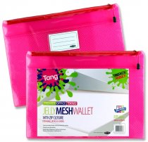 PREMIER OFFICE A4+ JELLY MESH STORAGE WALLET - NEON TANG 4 ASST.