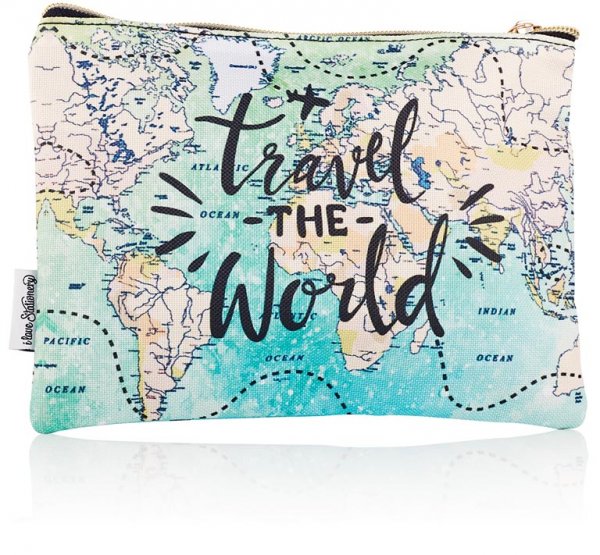 I LOVE STATIONERY 215x160mm Pouch - TRAVEL THE WORLD