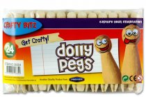 CRAFTY BITZ PKT.24 DOLLY PEGS - NATURAL