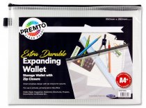 PREMTO A4+ EXTRA DURABLE EXPANDING MESH WALLET - CLEAR PEARL