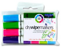 PRO:SCRIBE PKT.4 DRY WIPE WHITEBOARD MARKERS