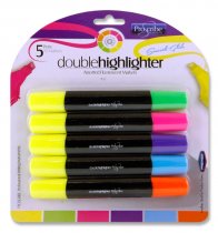PRO:SCRIBE CARD 5 DOUBLE ENDED HIGHLIGHTER MARKERS