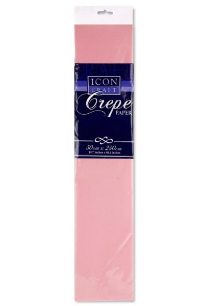 ICON CRAFT 50x250cm 17gsm CREPE PAPER - BABY PINK