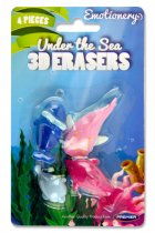 * EMOTIONERY CARD 4 3D ERASERS - UNDER THE SEA