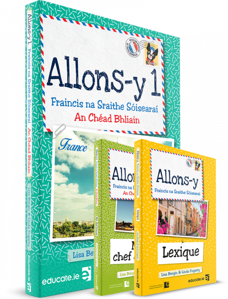 Allons yr1 1st edition (as gaeilge) textbook, mon chef d'oeuvre & lexique