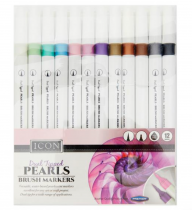 icon dual tipped pearls brush markers 12pk