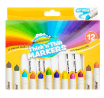 Woc Pkt.12 Washable Thick'n'thin Markers