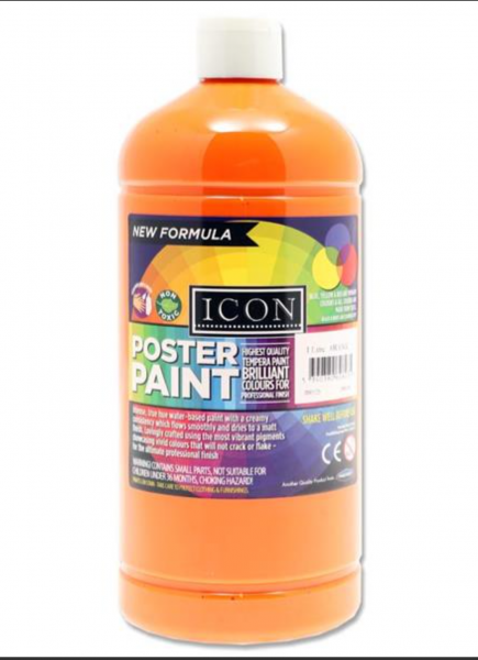 Icon Art 1ltr Poster Paint - Orange