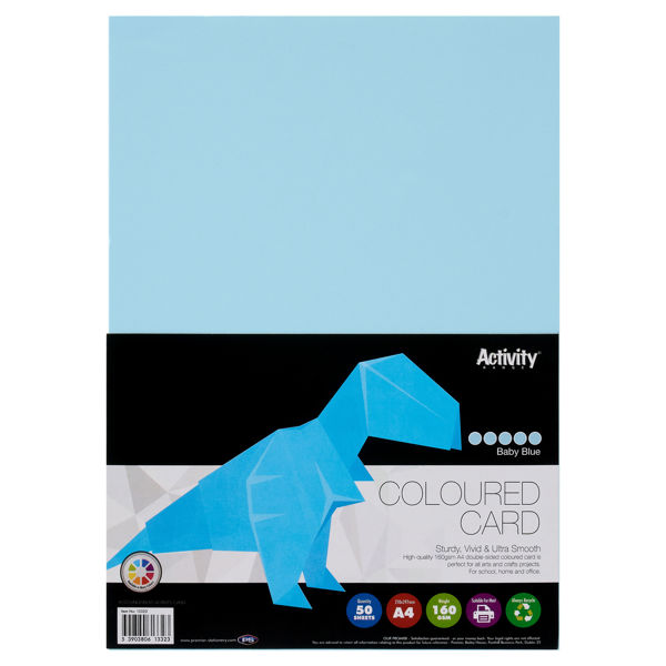 Premier Activity A4 160gsm Card 50 Sheets - Baby Blue