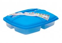 Premto Bento Box With 3 Compartments & Cutlery - 3 Asst