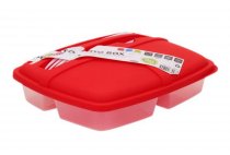Premto Bento Box With 3 Compartments & Cutlery - 3 Asst