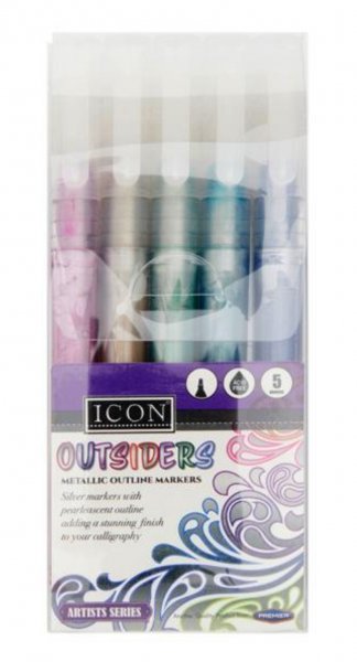 Icon Pkt.5 Outsiders Metallic Outline Markers