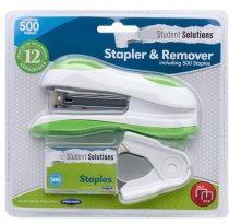 Student Solutions Stapler & Remover Set W/box 500 Staples 3 Asst.