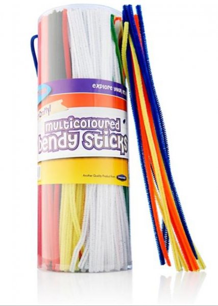 Crafty Bitz Tub 350 Multicolored Bendy Sticks Pipe Cleaners 10 Asst. Cols