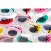 Crafty Bitz Pkt.20 Coloured Wiggle Goggly Eyes- with Lashes