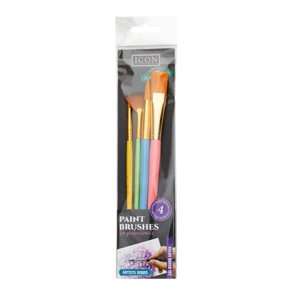 Icon Pkt.4 Nylon Paint Brushes