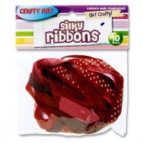 Crafty Bitz Silky Ribbons 10m - 6 Asst.