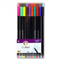 Pro:scribe Pkt.20 Hexagrip Fineliner Pens - Coloured